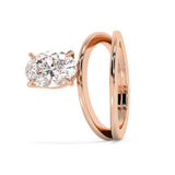 Oval Solitaire Split Shank Lab Grown Diamond Engagement Ring