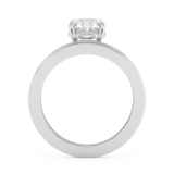 Oval Solitaire Split Shank Lab Grown Diamond Engagement Ring