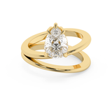 Pear Solitaire Double Shank Lab Grown Diamond Engagement Ring