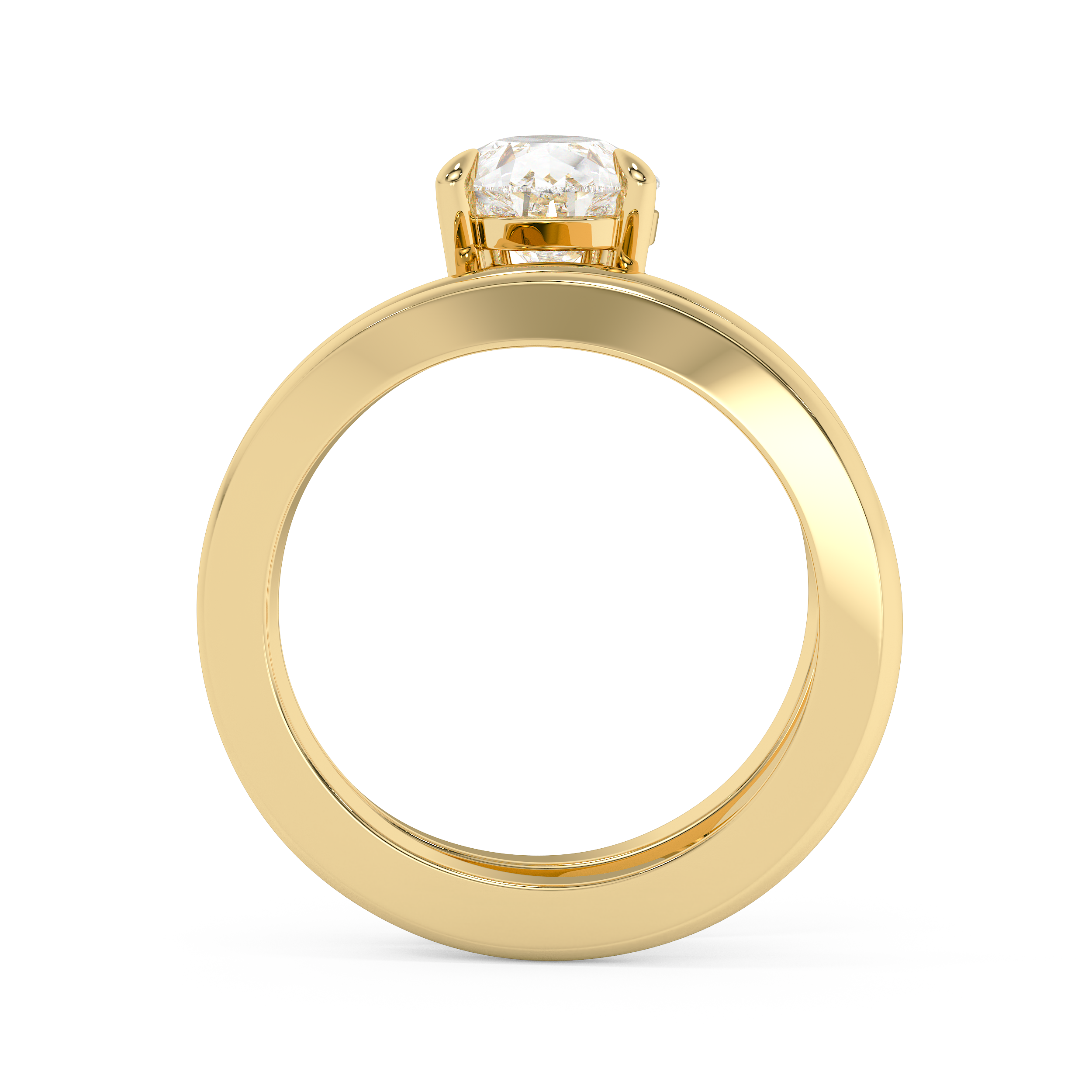 Pear Solitaire Double Shank Lab Grown Diamond Engagement Ring