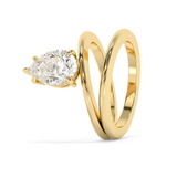 Pear Solitaire Double Shank Lab Grown Diamond Engagement Ring