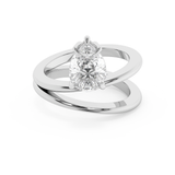 Pear Solitaire Double Shank Lab Grown Diamond Engagement Ring