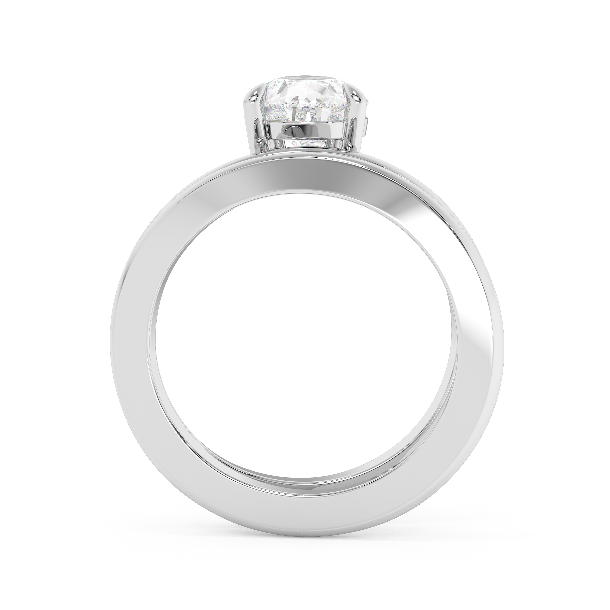 Pear Solitaire Double Shank Lab Grown Diamond Engagement Ring