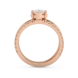Marquise Half Pave Double Shank Lab Grown Diamond Engagement Ring