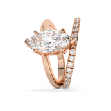 Marquise Half Pave Double Shank Lab Grown Diamond Engagement Ring