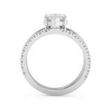 Marquise Half Pave Double Shank Lab Grown Diamond Engagement Ring