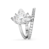 Marquise Half Pave Double Shank Lab Grown Diamond Engagement Ring