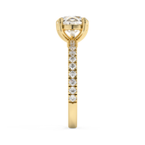 East West Pear Half Pave Lab Grown Diamond Engagement Ring