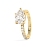 East West Pear Half Pave Lab Grown Diamond Engagement Ring