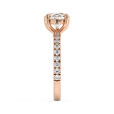 East West Pear Half Pave Lab Grown Diamond Engagement Ring