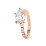 East West Pear Half Pave Lab Grown Diamond Engagement Ring