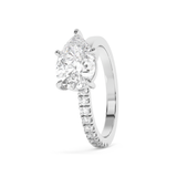 East West Pear Half Pave Lab Grown Diamond Engagement Ring