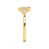 Asscher Three Stone Bezel Lab Grown Diamond Engagement Ring