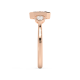 Asscher Three Stone Bezel Lab Grown Diamond Engagement Ring