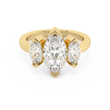 Marquise Three Stone Lab Grown Diamond Engagement Ring