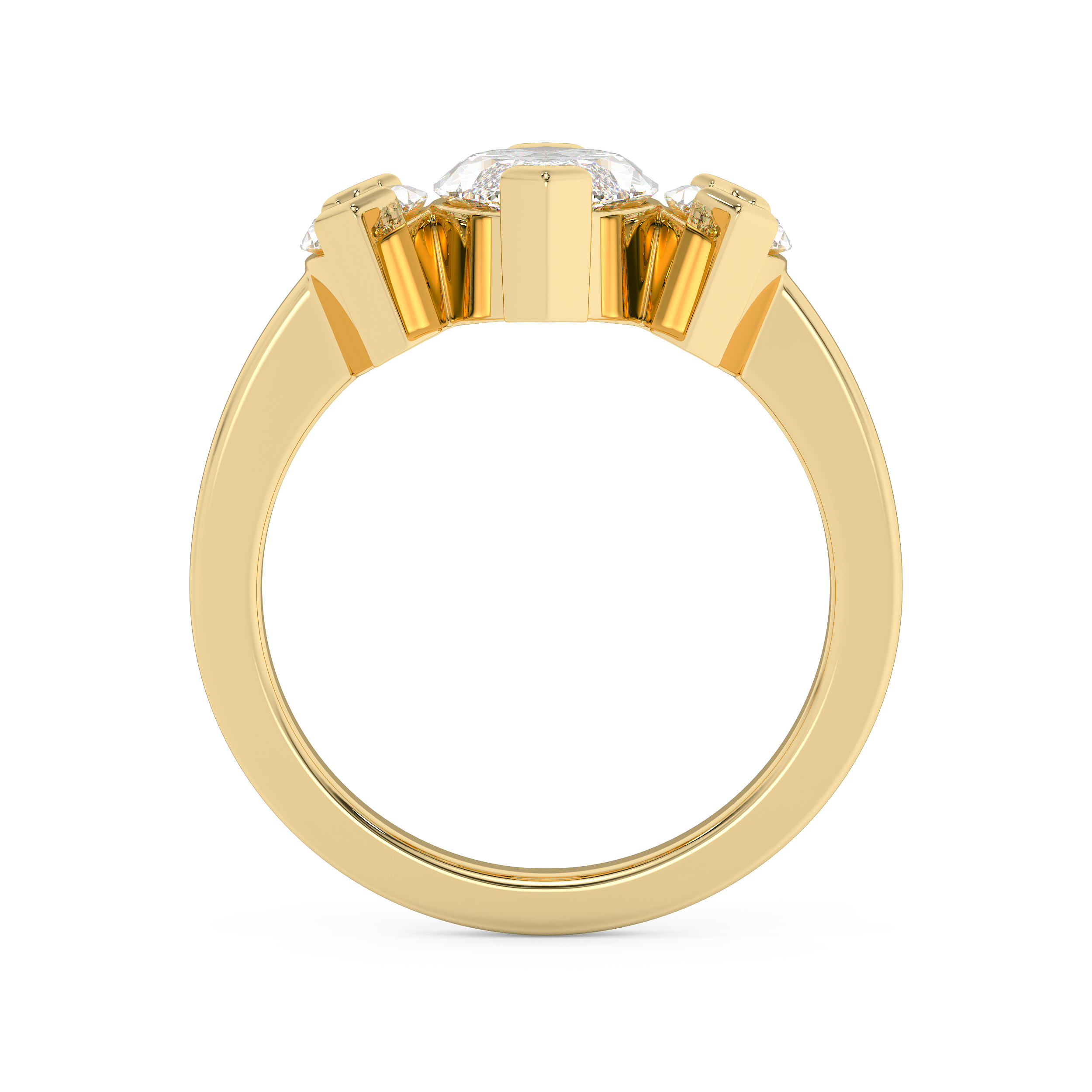 Marquise Three Stone Lab Grown Diamond Engagement Ring