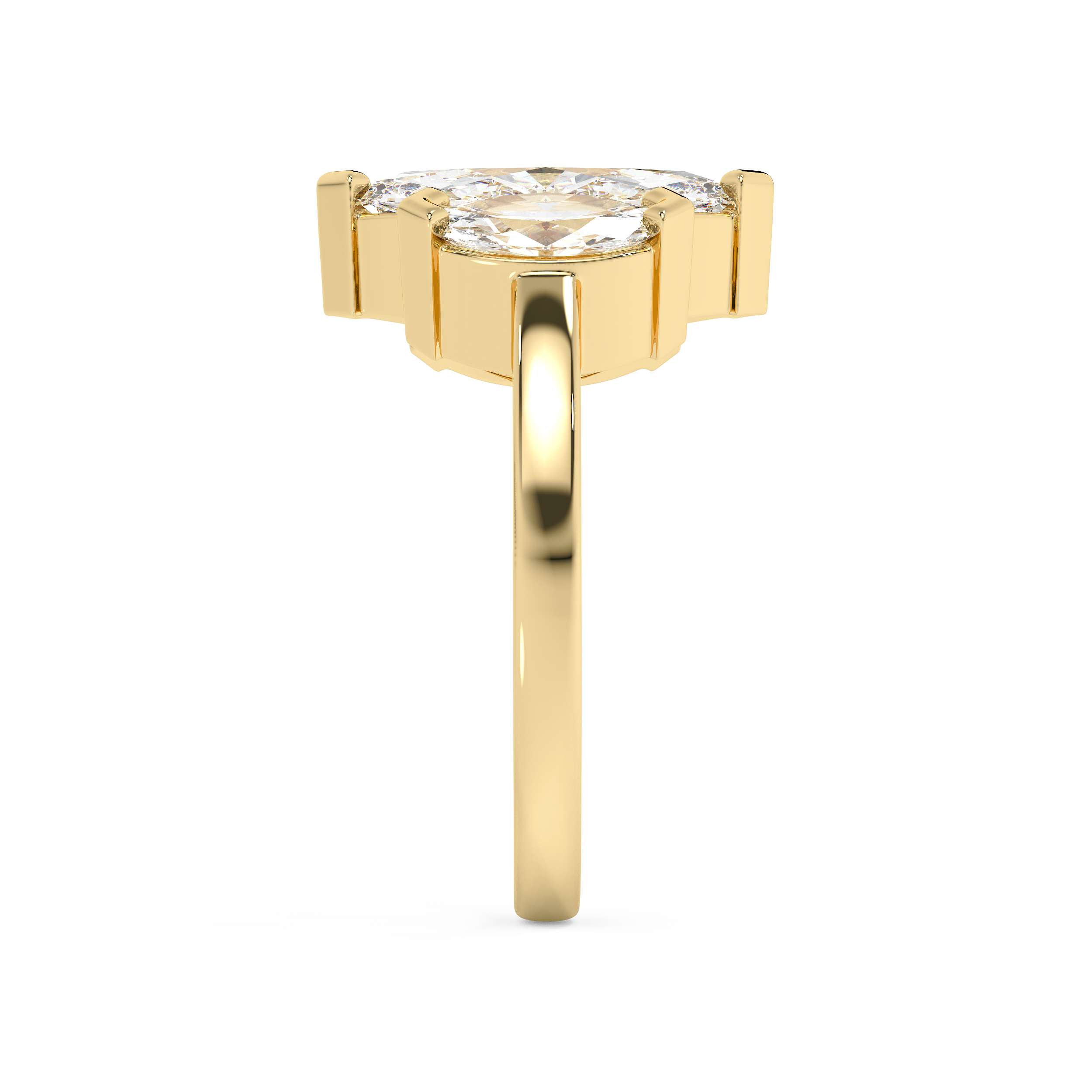 Marquise Three Stone Lab Grown Diamond Engagement Ring