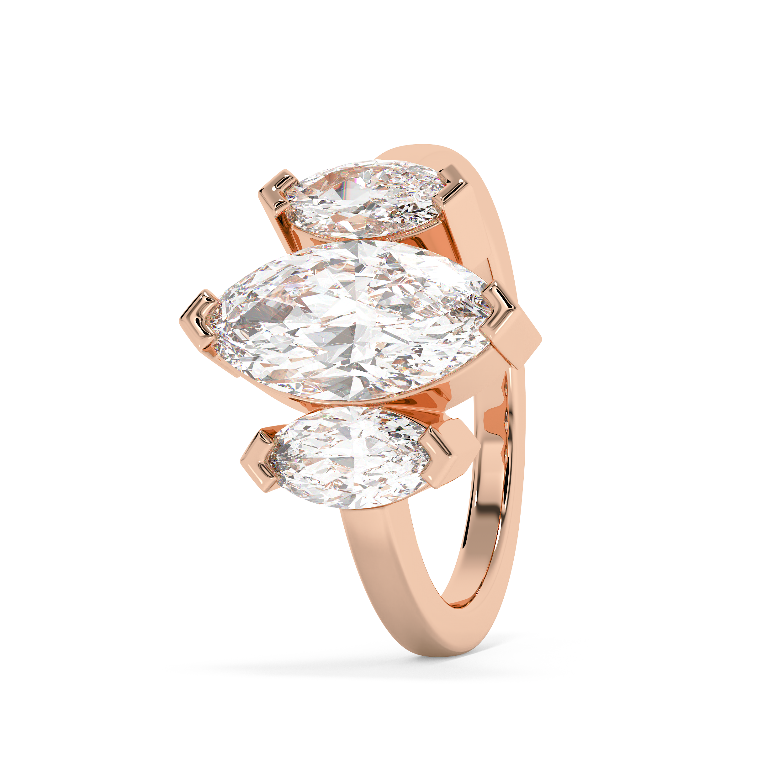 Marquise Three Stone Lab Grown Diamond Engagement Ring