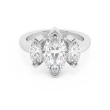 Marquise Three Stone Lab Grown Diamond Engagement Ring