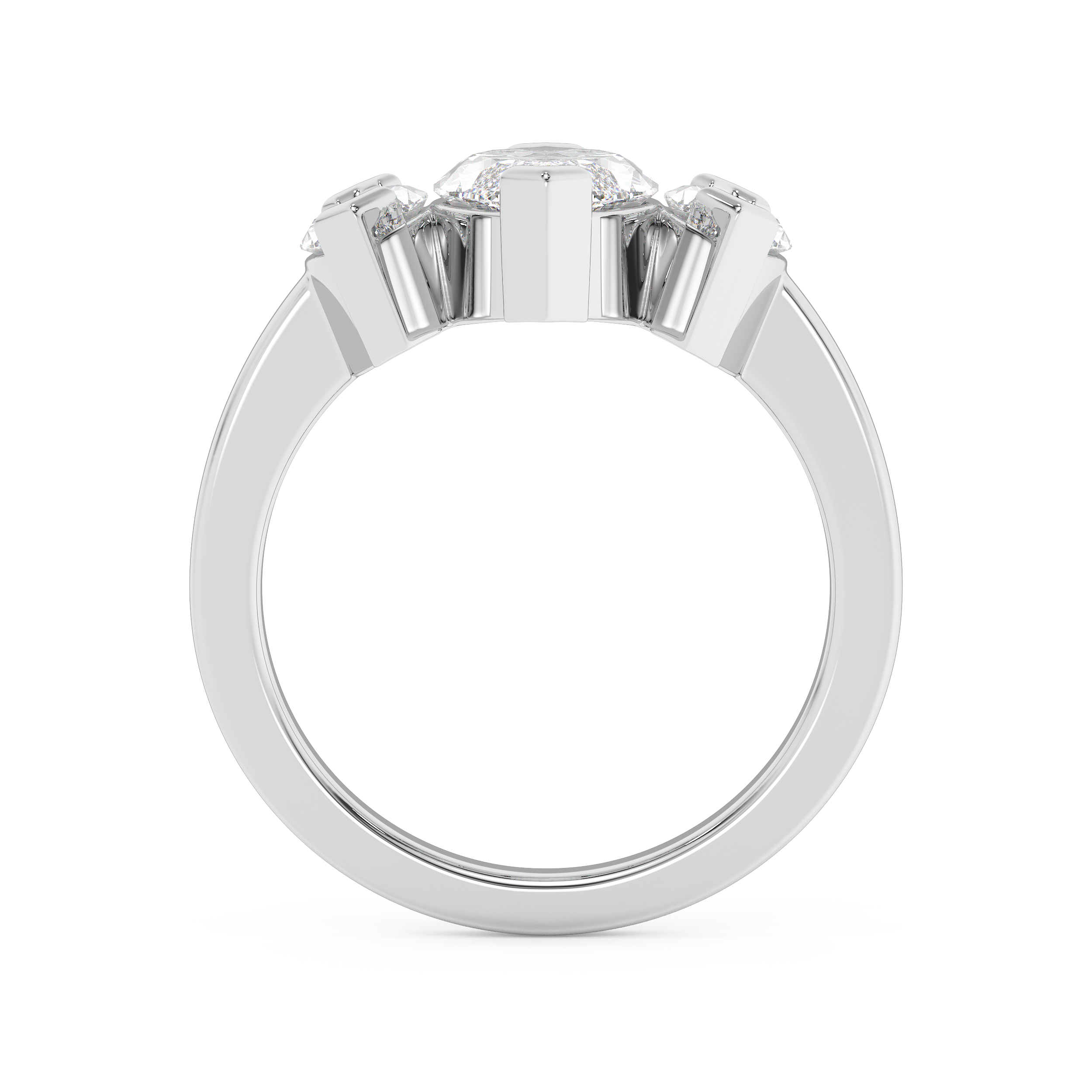 Marquise Three Stone Lab Grown Diamond Engagement Ring