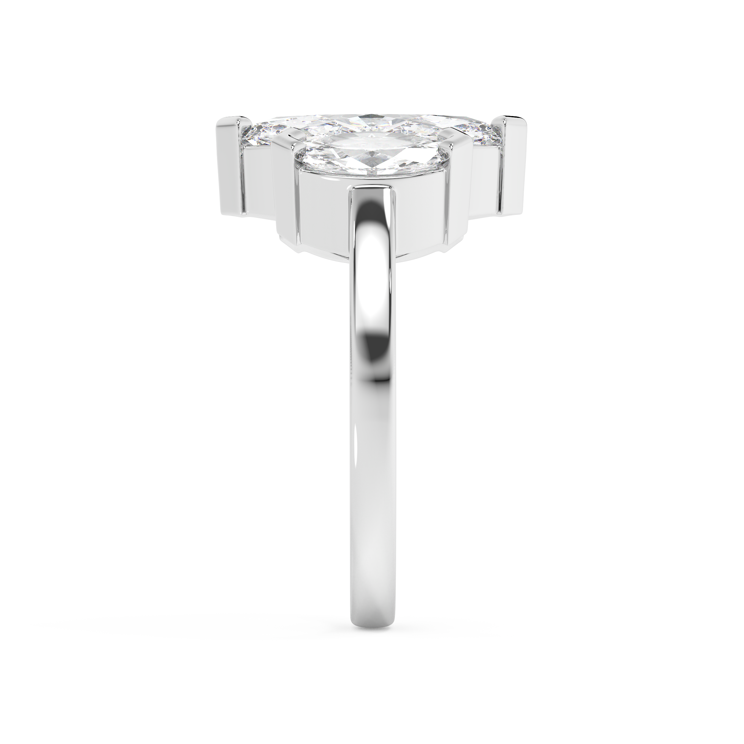 Marquise Three Stone Lab Grown Diamond Engagement Ring
