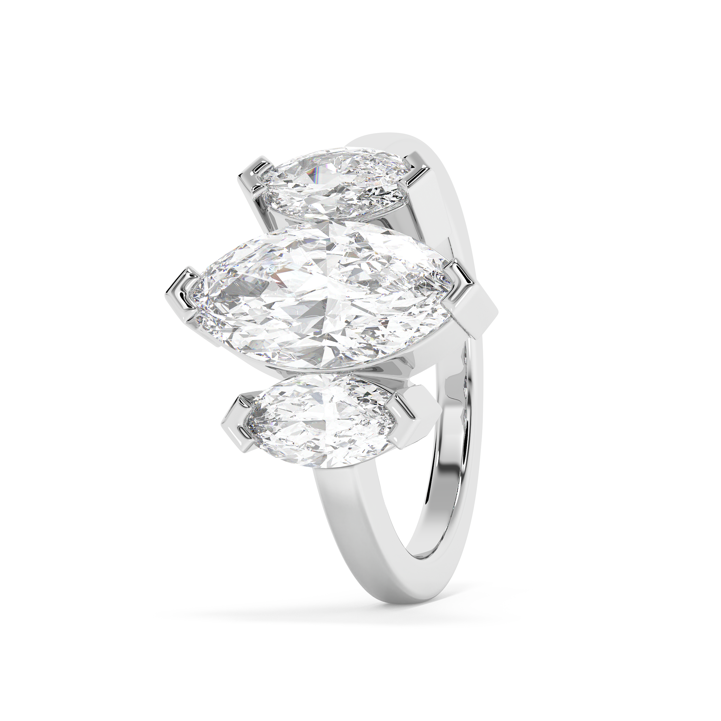 Marquise Three Stone Lab Grown Diamond Engagement Ring