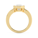 Oval Three Stone Bezel Lab Grown Diamond Engagement Ring