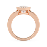 Oval Three Stone Bezel Lab Grown Diamond Engagement Ring