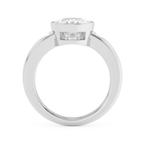 Oval Three Stone Bezel Lab Grown Diamond Engagement Ring