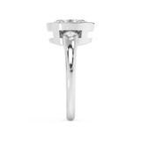 Oval Three Stone Bezel Lab Grown Diamond Engagement Ring
