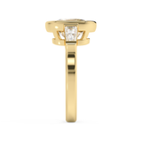 Cushion Three Stone Bezel Lab Grown Diamond Engagement Ring