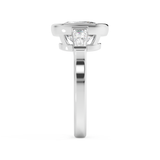 Cushion Three Stone Bezel Lab Grown Diamond Engagement Ring