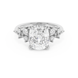 Elongated Cushion Cluster Lab Grown Diamond Engagement Ring