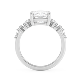 Elongated Cushion Cluster Lab Grown Diamond Engagement Ring