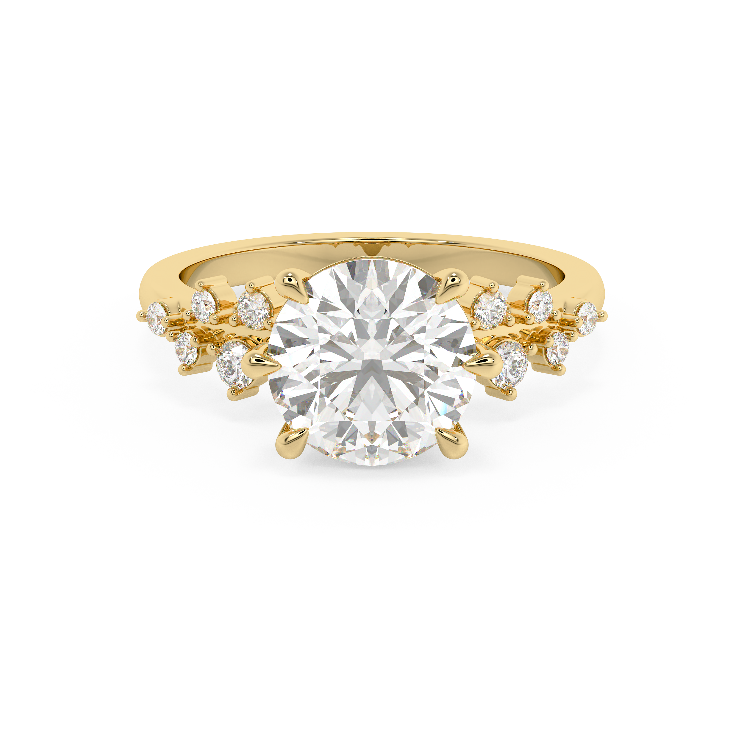 Round Cluster Lab Grown Diamond Engagement Ring