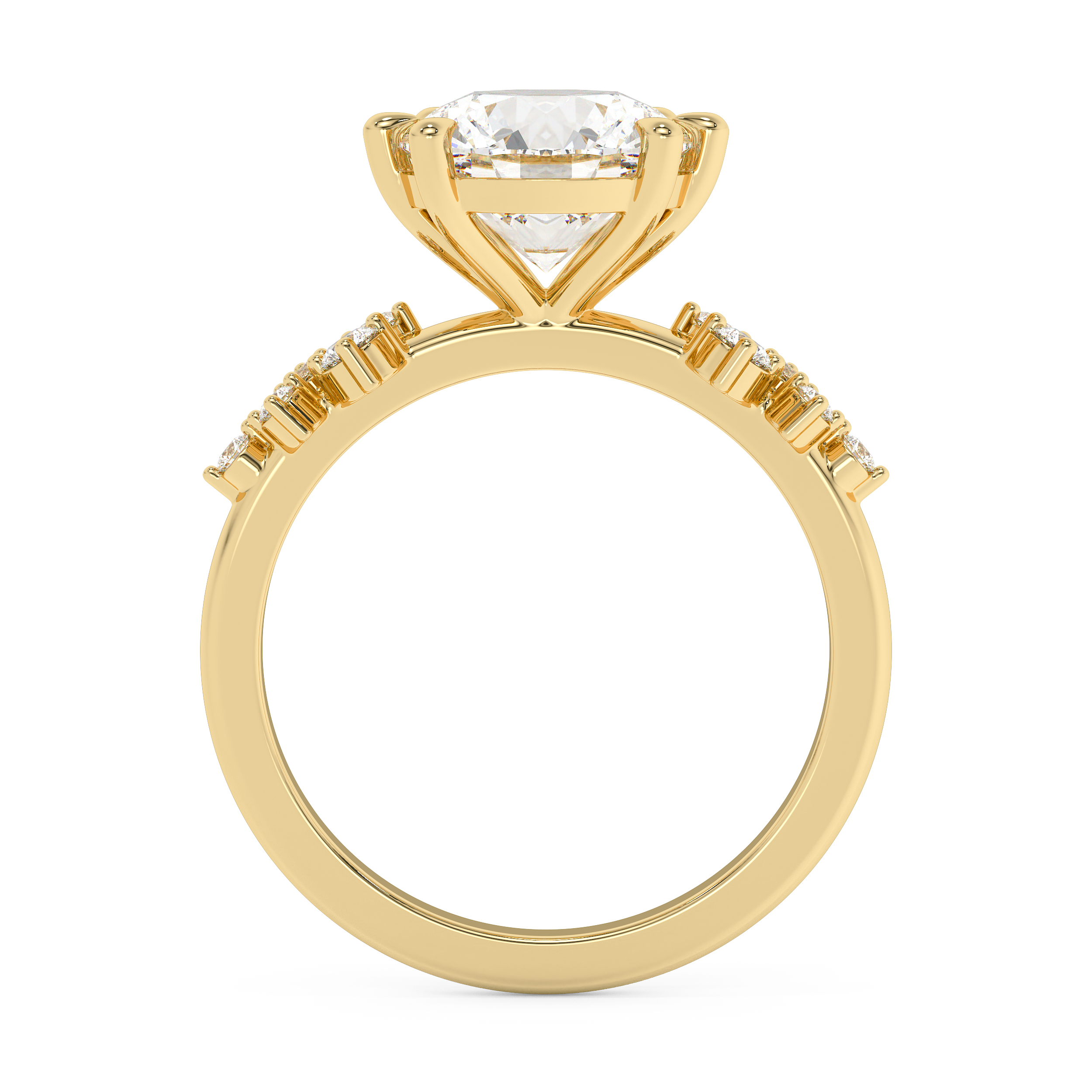 Round Cluster Lab Grown Diamond Engagement Ring