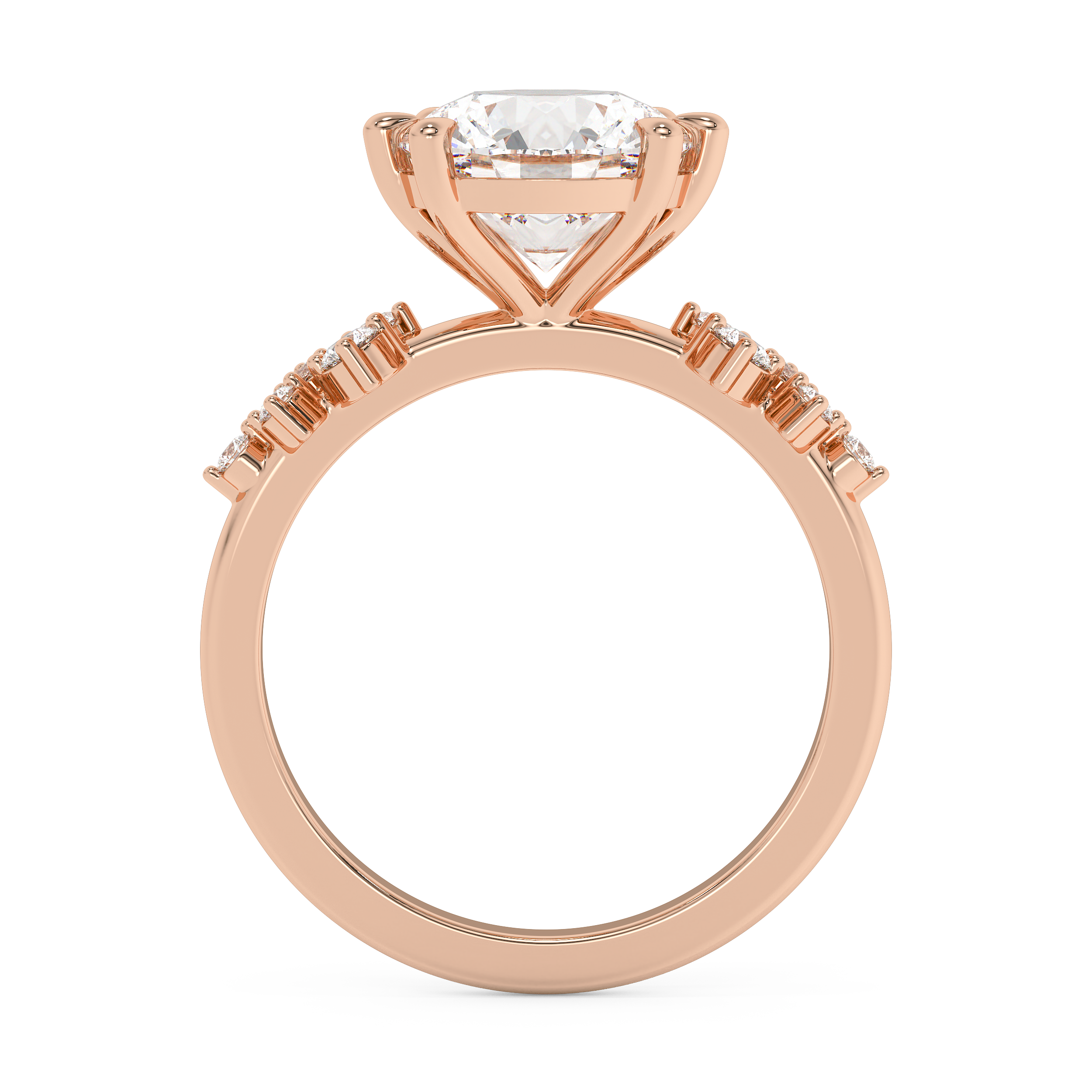 Round Cluster Lab Grown Diamond Engagement Ring
