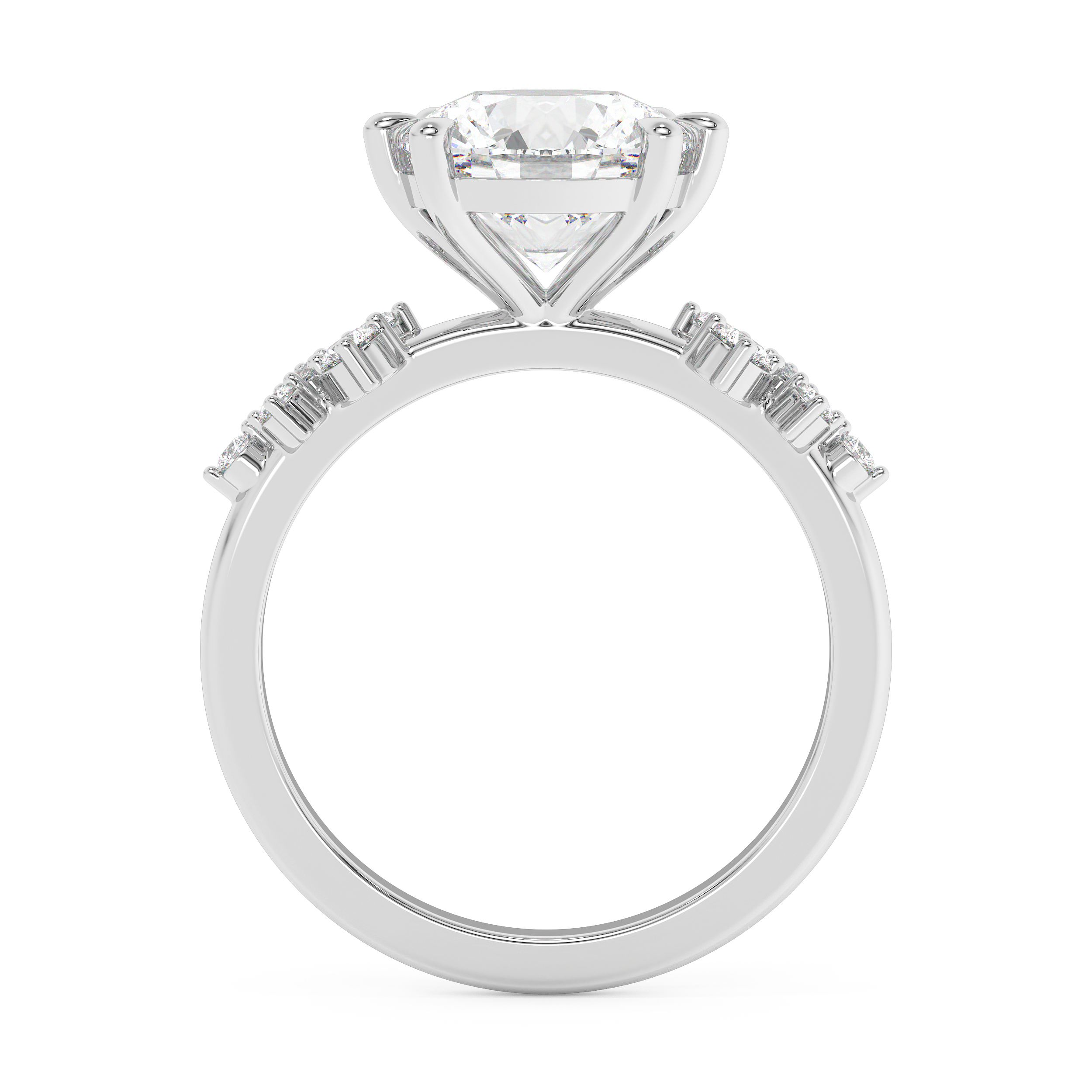 Round Cluster Lab Grown Diamond Engagement Ring