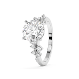 Round Cluster Lab Grown Diamond Engagement Ring