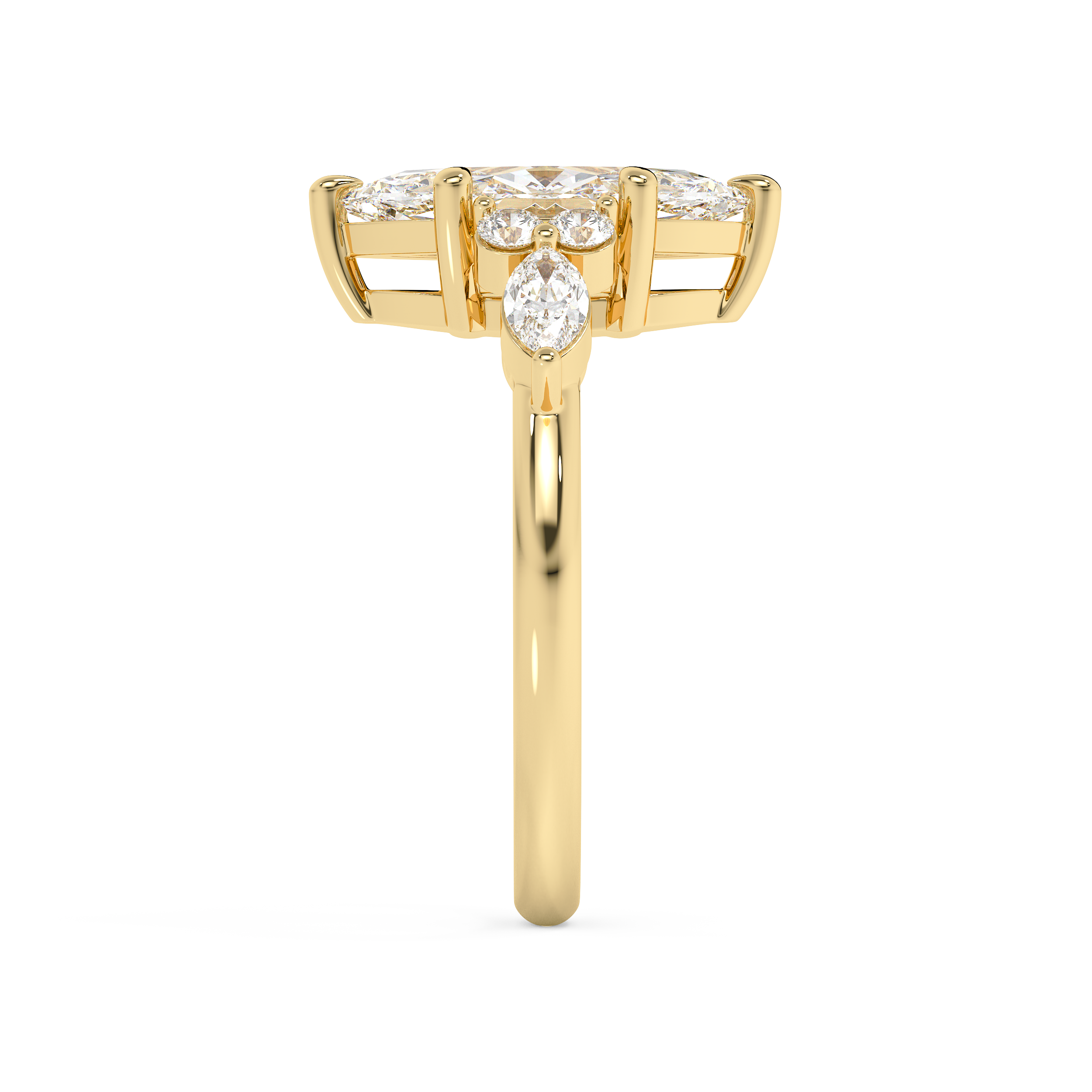 Marquise Cluster Lab Grown Diamond Engagement Ring