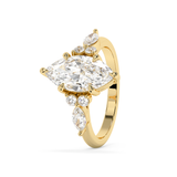 Marquise Cluster Lab Grown Diamond Engagement Ring
