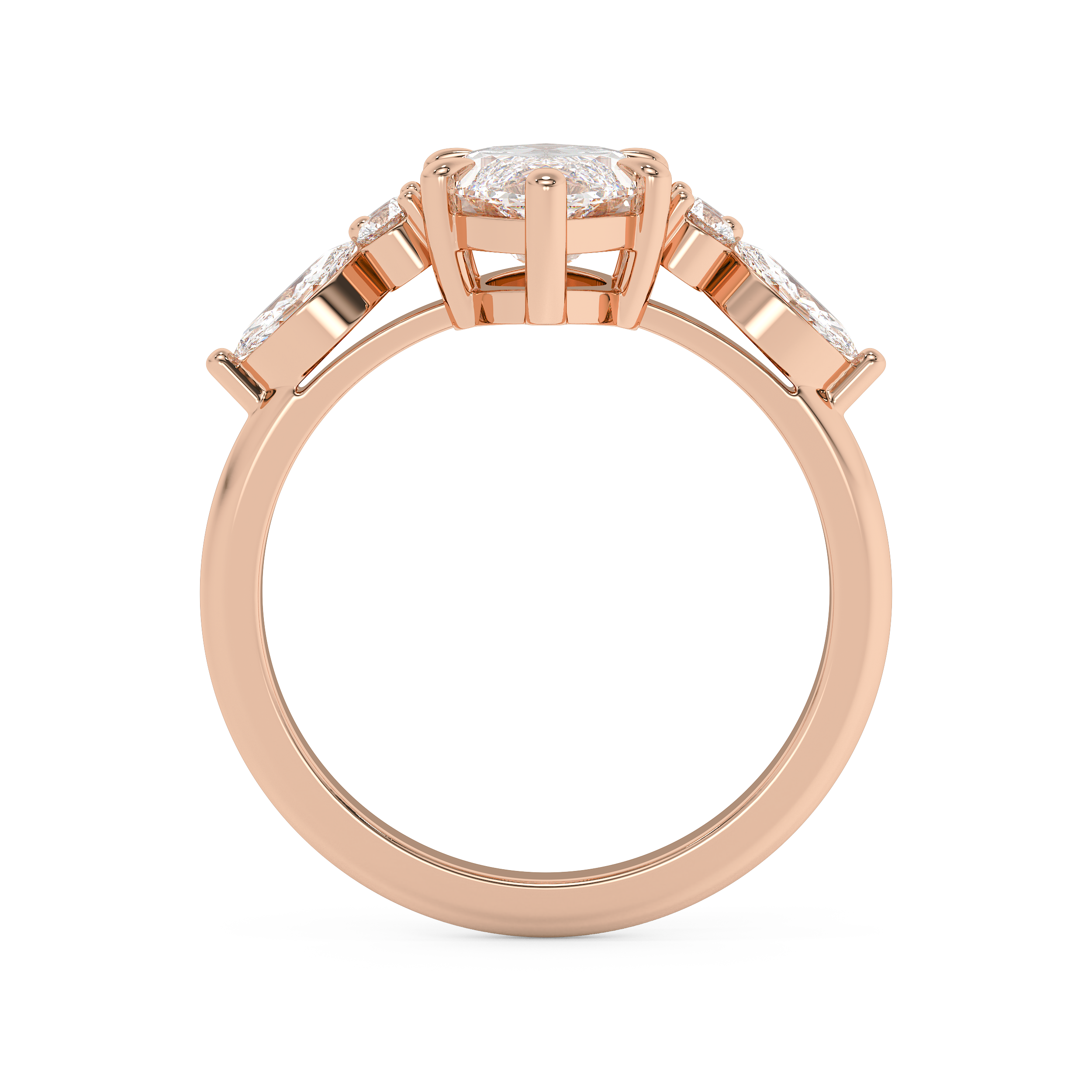 Marquise Cluster Lab Grown Diamond Engagement Ring