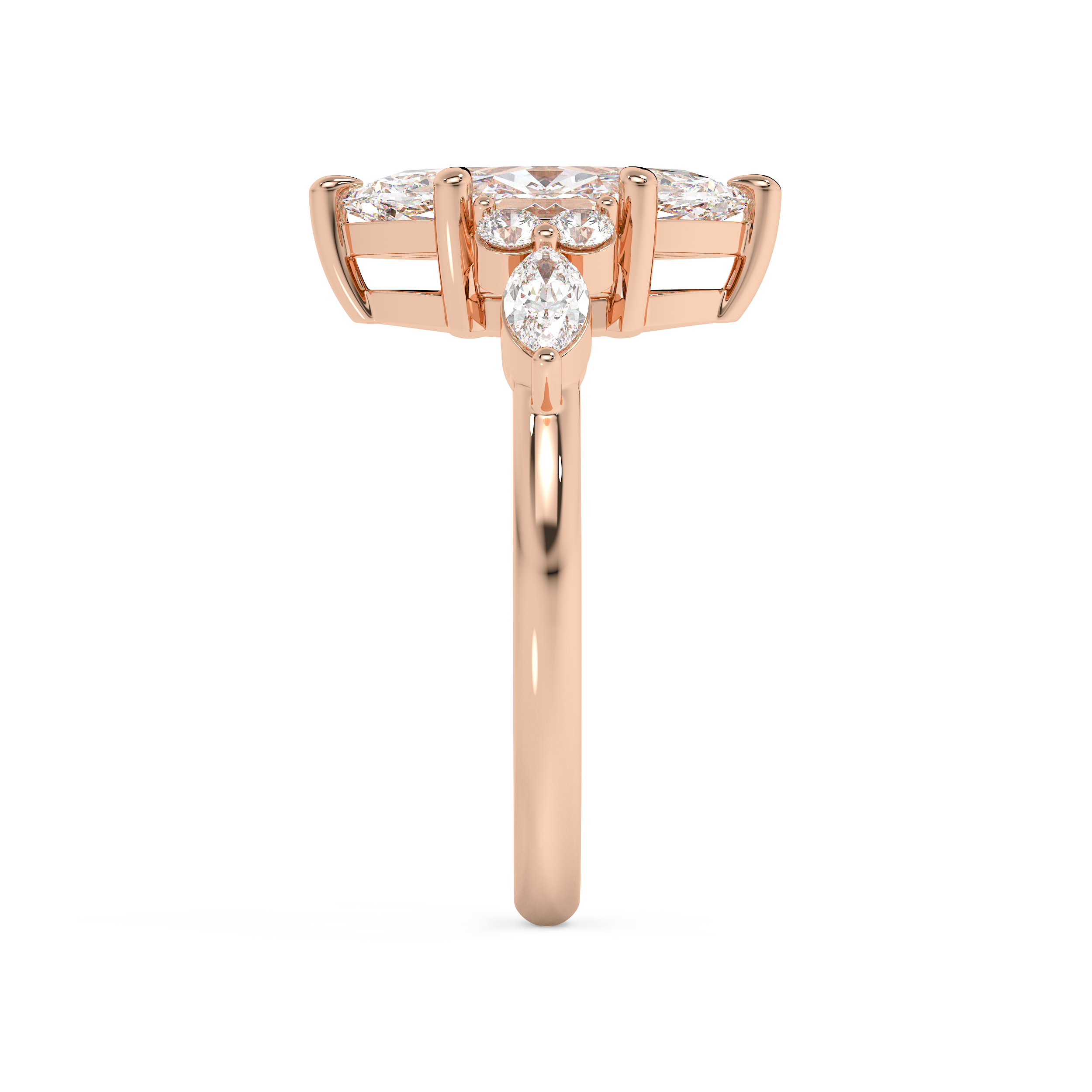 Marquise Cluster Lab Grown Diamond Engagement Ring