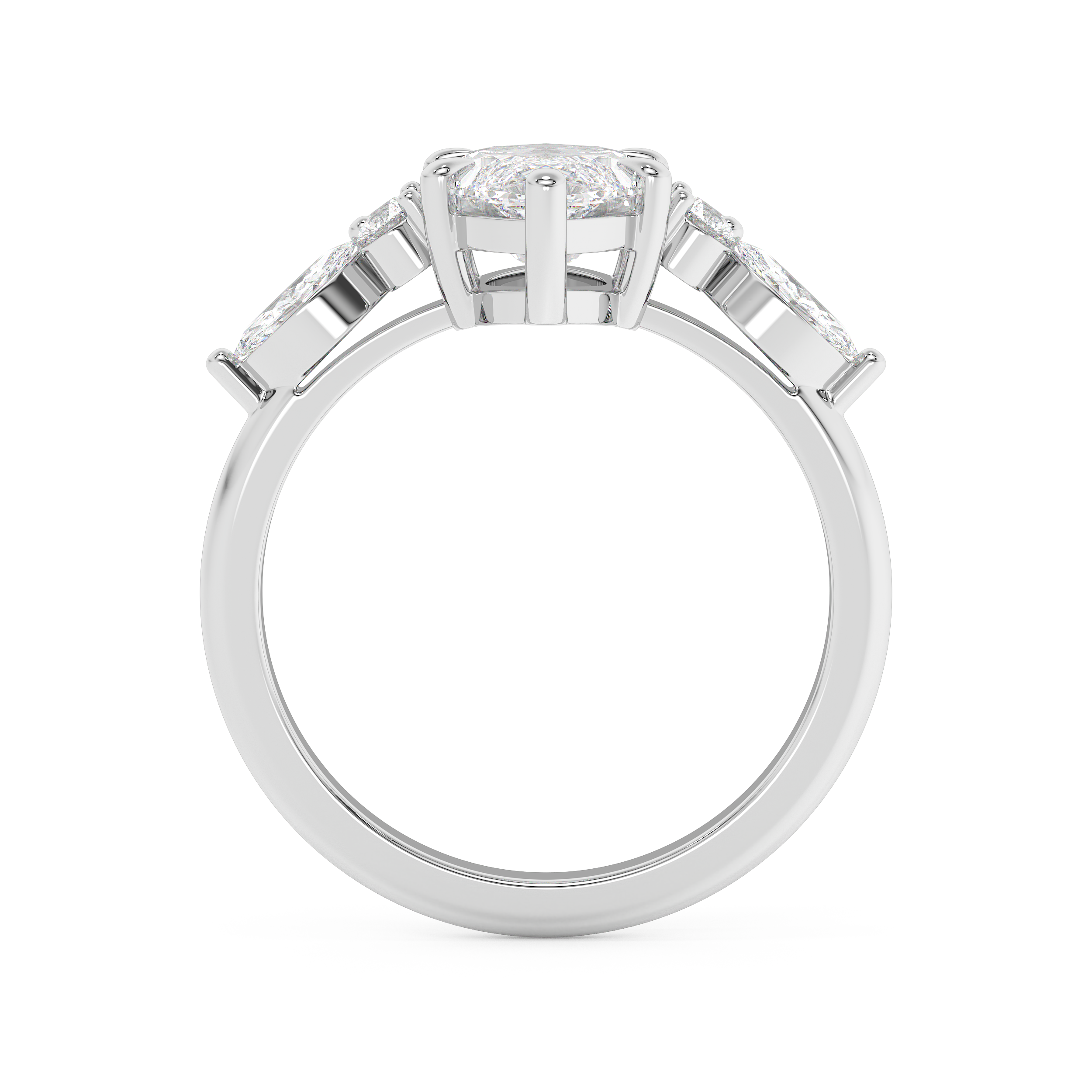 Marquise Cluster Lab Grown Diamond Engagement Ring