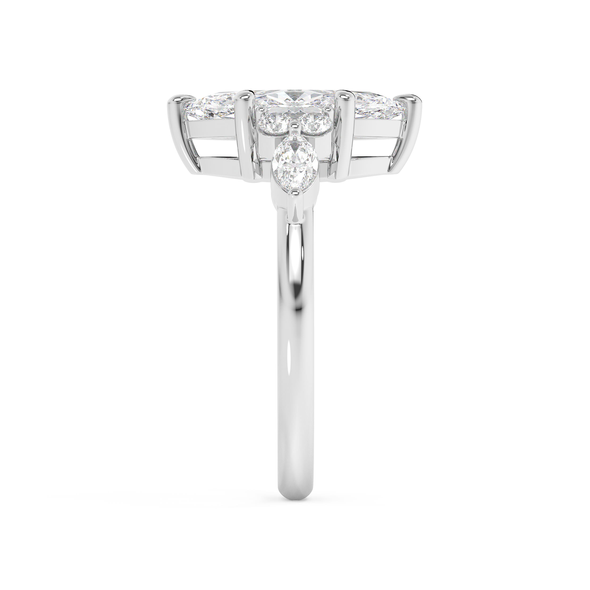 Marquise Cluster Lab Grown Diamond Engagement Ring