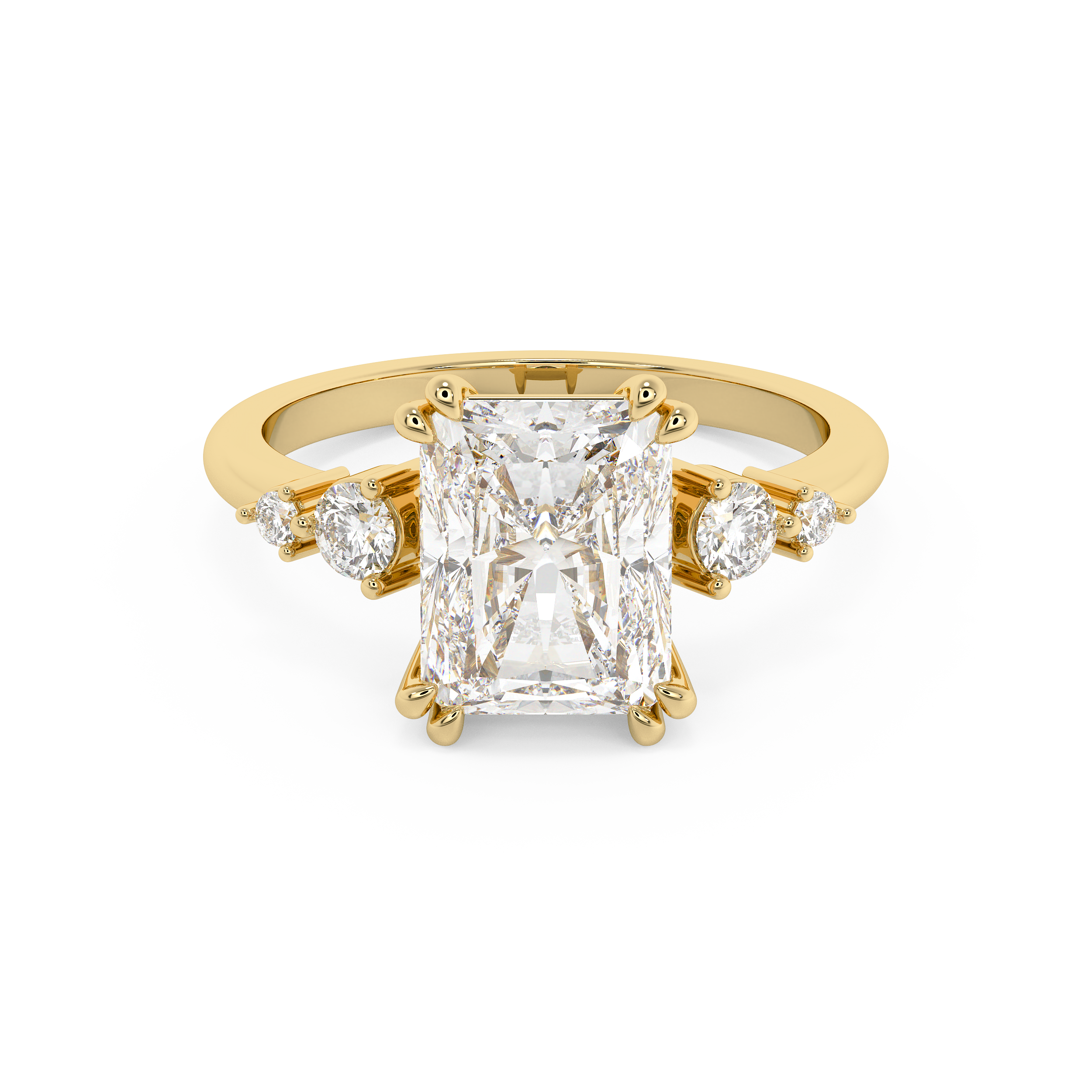 Radiant Cluster Lab Grown Diamond Engagement Ring