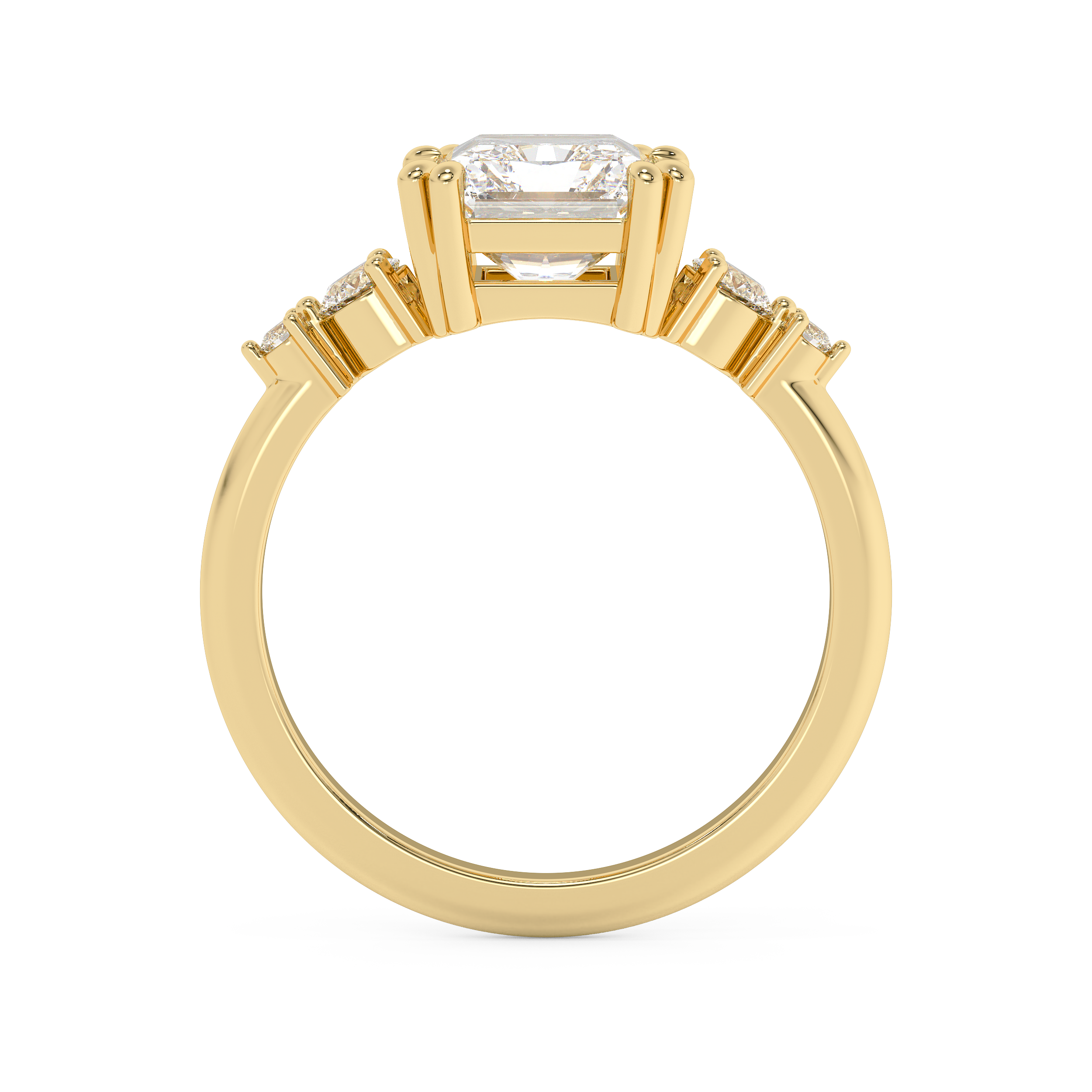 Radiant Cluster Lab Grown Diamond Engagement Ring