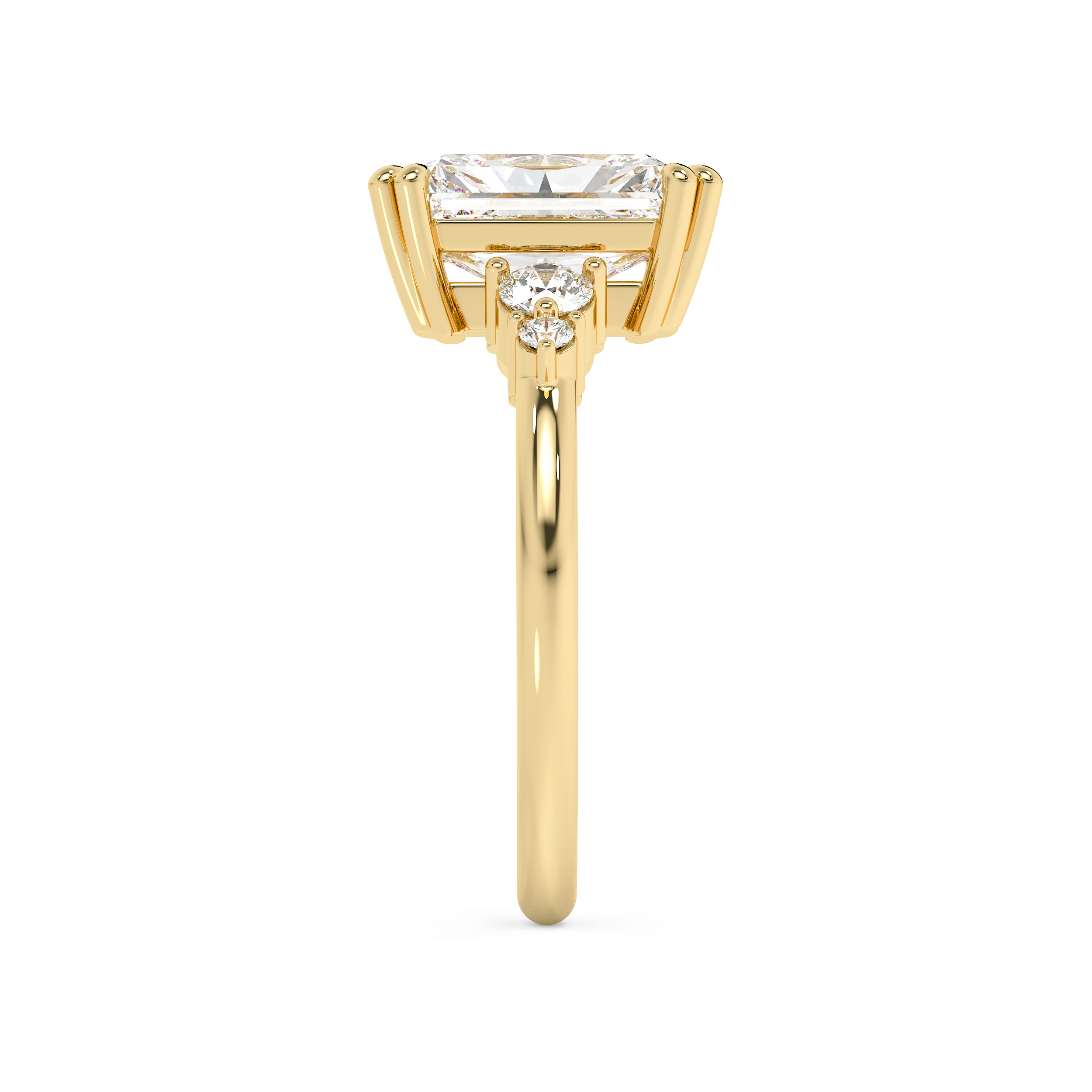 Radiant Cluster Lab Grown Diamond Engagement Ring