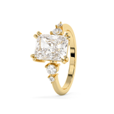 Radiant Cluster Lab Grown Diamond Engagement Ring