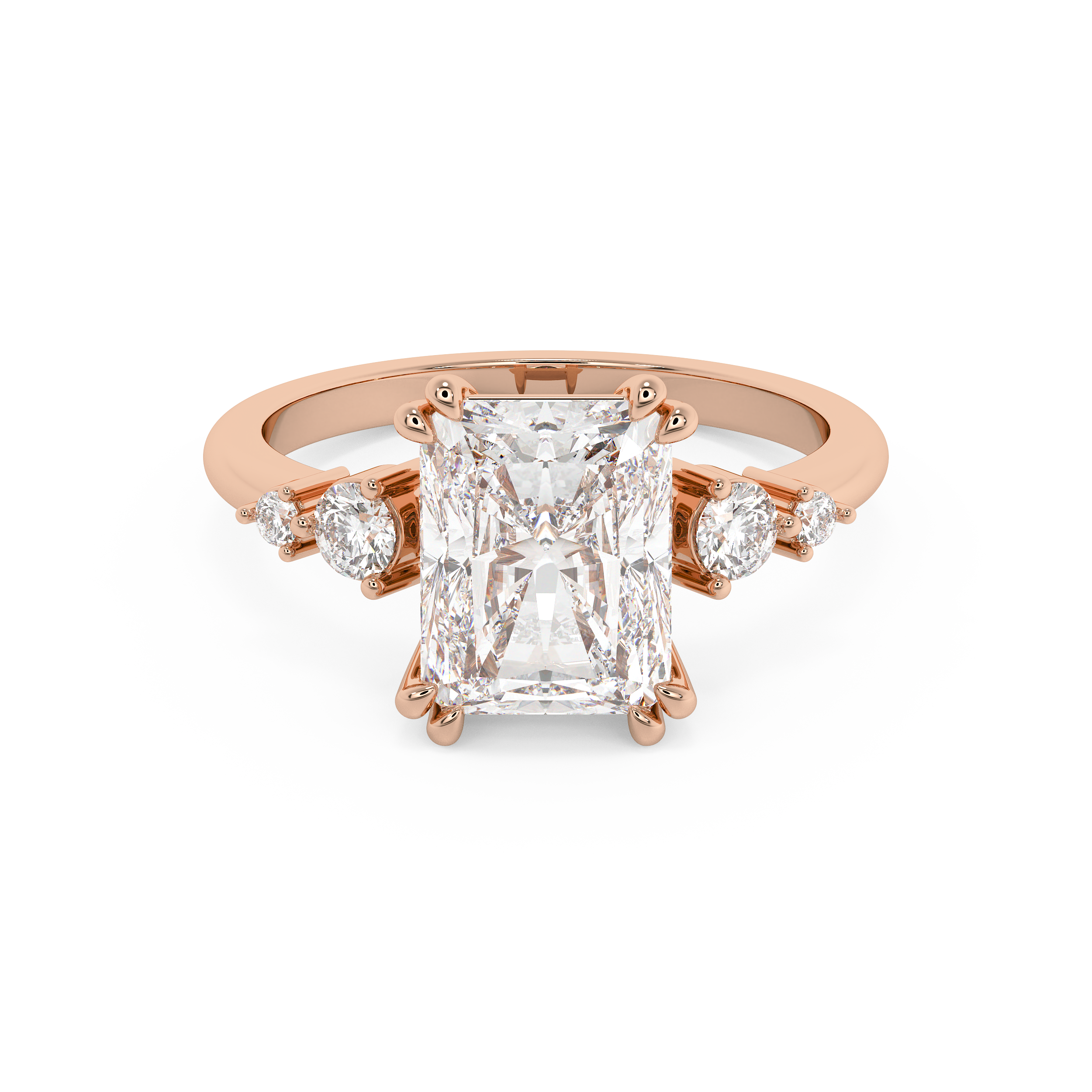 Radiant Cluster Lab Grown Diamond Engagement Ring